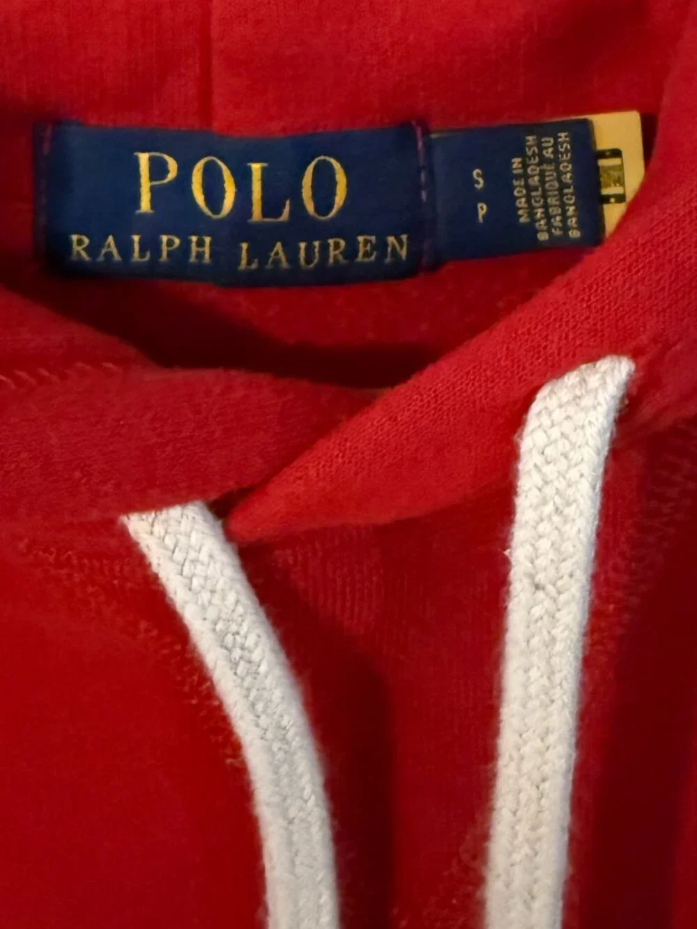 Polo Ralph Lauren Red Hoodie with Navy 1967 Graphic Size Small